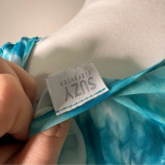 Coquette ruffled turquoise mermaidcore tank top fairy M - Picture 5 of 6